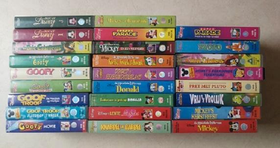 24 videobanden Disney - Donald, Goofy, Mickey e.a. VHS, Cd's en Dvd's, VHS | Kinderen en Jeugd, Zo goed als nieuw, Alle leeftijden