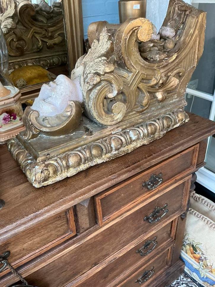 Prachtig antiek Frans kasteel  ornament van gips, Antiek en Kunst, Curiosa en Brocante, Ophalen