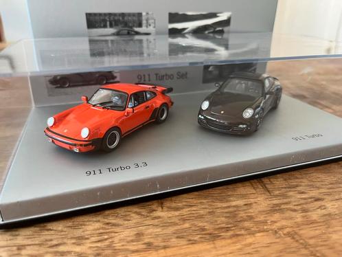 Porsche 911 Turbo set Minichamps 1:43, Hobby en Vrije tijd, Modelauto's | 1:43, Zo goed als nieuw, Auto, MiniChamps, Ophalen of Verzenden