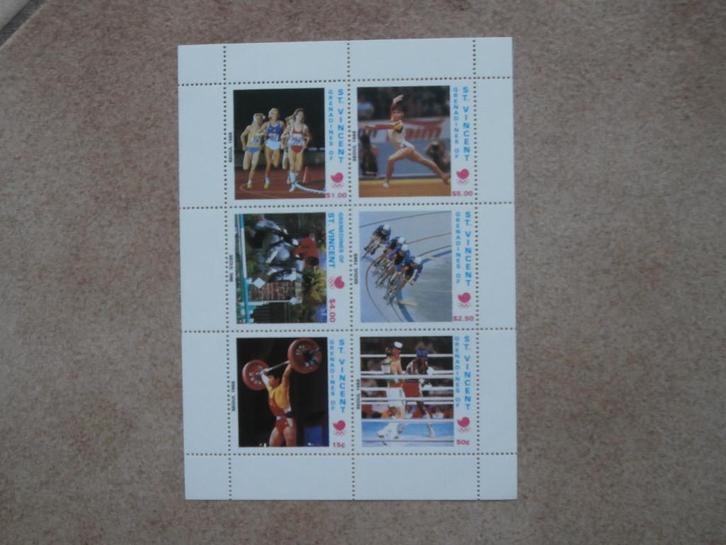 ST VINCENT 1988; BLOK OLYMPISCHE SPELEN, Postzegels en Munten, Postzegels | Thematische zegels, Postfris, Sport, Verzenden