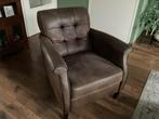 Fauteuil kleur bruin, stof alcantara microvezel., Ophalen, Gebruikt, Minder dan 75 cm, 50 tot 75 cm