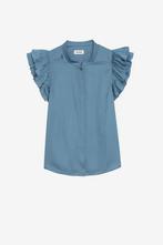 Zadig & Voltaire Tiza Satin Top Bluestone XS, Zadig & Voltaire, Ophalen of Verzenden, Nieuw, Blauw