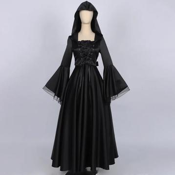 Lange zwarte gothic jurk (renaissance victoriaanse) beschikbaar voor biedingen