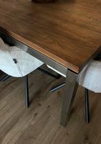 Eettafel rvs onderstel, Huis en Inrichting, Tafels | Eettafels, Ophalen, 200 cm of meer, 50 tot 100 cm, Zo goed als nieuw