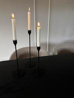 Set zwarte kandelaren, Ophalen of Verzenden, Zo goed als nieuw, Metaal, Minder dan 25 cm