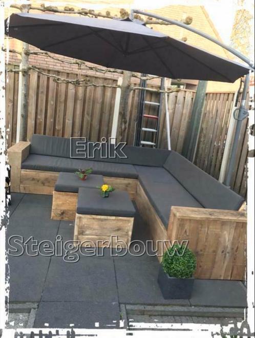 Steigerhouten Loungeset Loungebank Tuinmeubelen Hoekbanken, Tuin en Terras, Tuinsets en Loungesets, Nieuw, Loungeset, Steigerhout