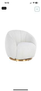 Richmond Boucle Jago White draaistoel, Ophalen, 75 tot 100 cm, Zo goed als nieuw, 75 tot 100 cm