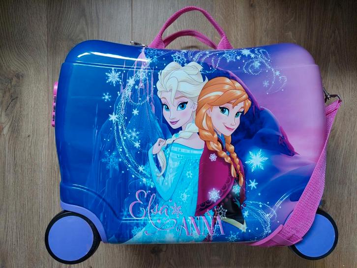 Disney Frozen Anna Elsa ride-on reiskoffer reis koffer kind, Sieraden, Tassen en Uiterlijk, Koffers, Zo goed als nieuw, Hard kunststof