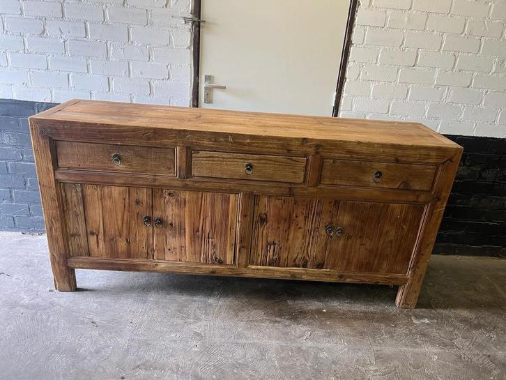 Chinees elmwood dressoir chinese kast 2 meter  stoer sober, Huis en Inrichting, Kasten | Dressoirs, Zo goed als nieuw, 200 cm of meer