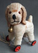 Jaren 50 Hond Hondje op Wielen met rinkelbel om de hals, Antiek en Kunst, Antiek | Speelgoed, Ophalen of Verzenden
