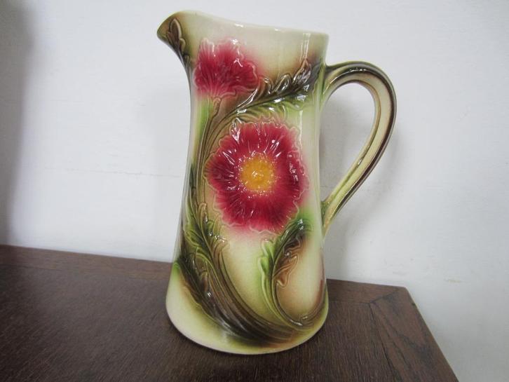 Prachtige franse jugenstil / art nouveau waterkan / wijnkan, Antiek en Kunst, Curiosa en Brocante, Ophalen of Verzenden
