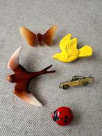 Vintage broches – zwaluw, vlinder, auto, lieveheersbeestje, Overige materialen, Gebruikt, Overige kleuren, Minder dan 4 cm