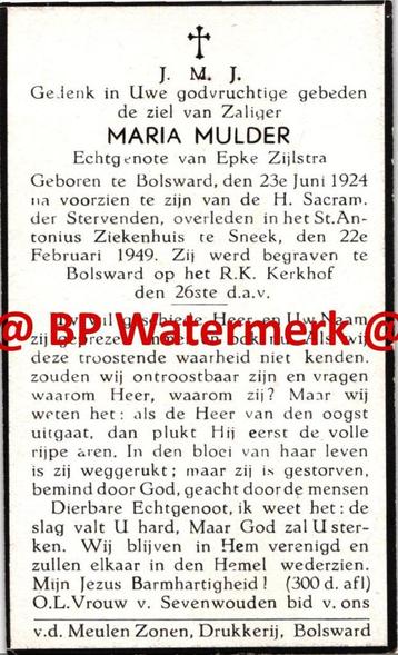 Mulder Maria 1924 Bolward 1949 Sneek x Zijlstra - 23181