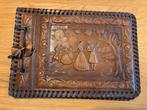 Vintage leren fotoalbum/schrift in goede staat, Antiek en Kunst, Ophalen of Verzenden