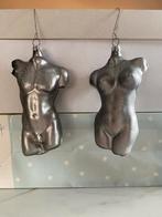 Vintage kerstornamenten torso man en vrouw 11 cm glas, Diversen, Ophalen of Verzenden, Gebruikt