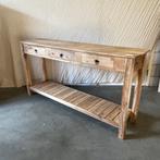 Sidetable – 160 cm - massief teakhout - 3 lades - TTM Wonen, 100 tot 150 cm, Www.ttmwonen.nl, Teakhout, Nieuw