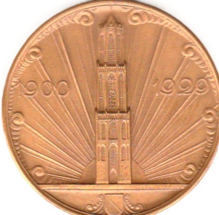 1900 - 2 é FEESTWEEK UTRECHT 1929, Postzegels en Munten, Penningen en Medailles, Overige materialen, Verzenden