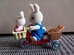 Sylvanian families vader met baby konijn op de fiets, Poppenhuis, Ophalen of Verzenden, Zo goed als nieuw
