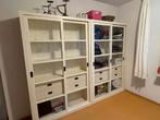 Twee buffetkasten van hout en glazen schuifdeuren, wit, Ophalen, Gebruikt, 25 tot 50 cm, 200 cm of meer