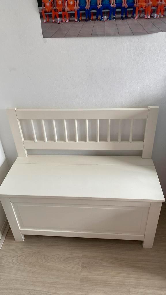 Kinderbankje wit - klepbankje, Kinderen en Baby's, Kinderkamer | Overige Meubels, Gebruikt, Overige typen, Ophalen