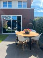 Tuintafel 100x100 cm en stoelen, Tuin en Terras, Tuintafels, Ophalen, Gebruikt