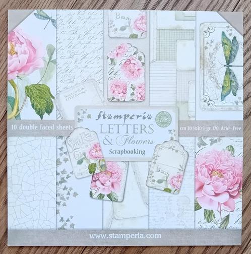 Stamperia scrappapier 'Letters and Flowers', Hobby en Vrije tijd, Scrapbooking, Nieuw, Overige merken, Ophalen of Verzenden