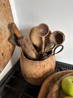 Stoere pot met keukenspullen, Ophalen of Verzenden, Zo goed als nieuw, Rond, Hout