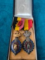 Belgische Ereteken van de Arbeid Medaille set incl. Doosje, Verzamelen, Ophalen of Verzenden, Landmacht, Overige gebieden, Lintje, Medaille of Wings