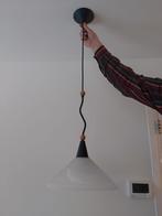 2 hanglampen glas met metaal plafondlampen goed als nieuw, Ophalen of Verzenden, Zo goed als nieuw, Glas, Minder dan 50 cm