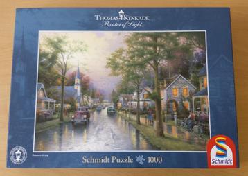 Puzzel Morgen in de Kleine Stad - Thomas Kinkade - 1000 st. beschikbaar voor biedingen