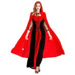 HALLOWEEN? Prinsessenjurk met Cape - Velours - Maat XL, Carnaval, Maat 46/48 (XL) of groter, Ophalen of Verzenden, Zo goed als nieuw