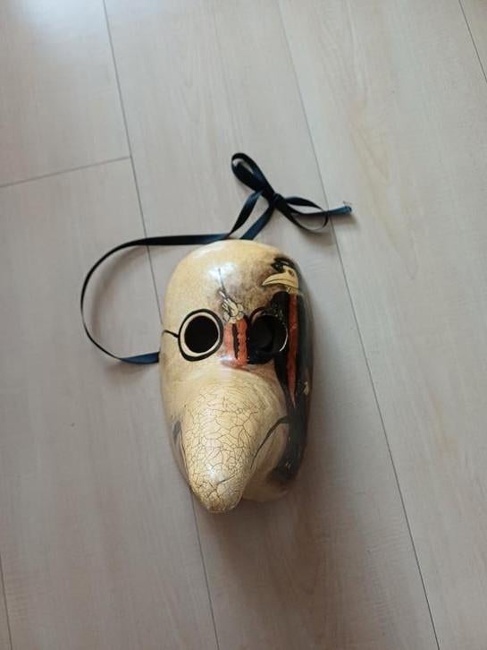 Pestmasker venetiaans van papier mache, Ophalen of Verzenden, Zo goed als nieuw