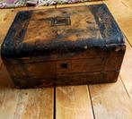 Antieke houten schrijfkist, Ophalen of Verzenden