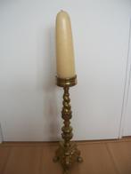 Zware Koperen Kandelaar en Kaars - 50 cm hoog - zgan, Antiek en Kunst, Antiek | Koper en Brons, Ophalen of Verzenden, Koper