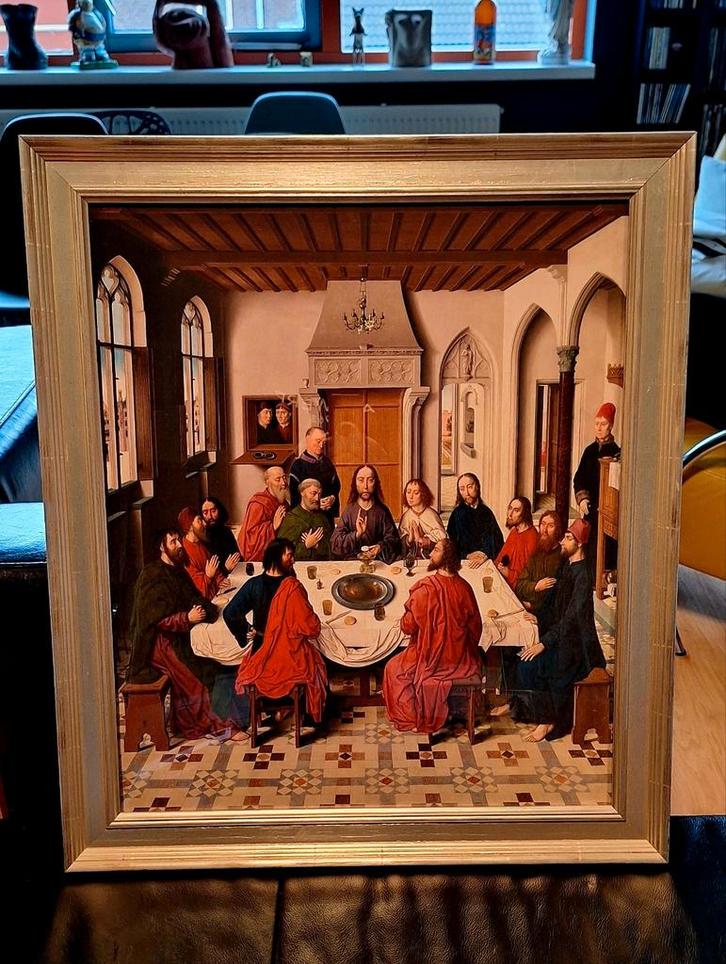 Het Laatste Avondmaal, ingelijst, 68 x 59 cm, Antiek en Kunst, Kunst | Schilderijen | Klassiek, Ophalen