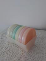 Vintage Tupperware onderzetters + houder 6 kleuren Zeldzaam, Ophalen of Verzenden, Zo goed als nieuw, Overige typen