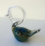 Glazen zwaan helder turquoise en geel Mdina Malta 3020-g, Antiek en Kunst, Ophalen of Verzenden