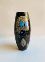 Keramiek fifties vaas , made in Italy, Gebruikt, Zwart, Ophalen of Verzenden, Onbekend