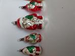 set van 4 vintage kerstman bollen, Ophalen of Verzenden, Zo goed als nieuw