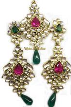 Goud kleurige dames oorbellen, indiase feest sieraden, Overige materialen, Verzenden, Nieuw, Knopjes of Stekers