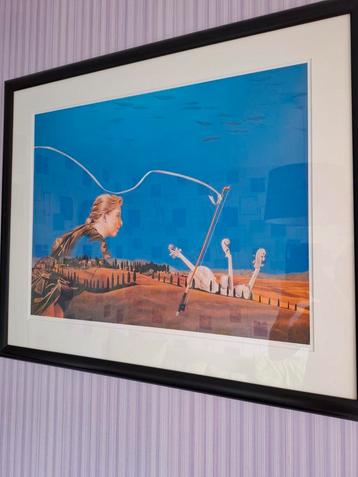 Schilderij zeefdruk concerti Grosso. Contrabas, bas, viool. beschikbaar voor biedingen