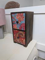 Eclectisch houten ladekastje, miniladekast, Huis en Inrichting, Kasten | Ladekasten, Ophalen, Minder dan 50 cm, Gebruikt, 1 of 2 laden