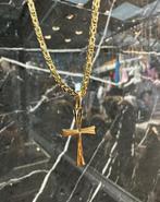 14k gouden koningsketting met kruis | 65 cm, Ophalen of Verzenden, Nieuw, Goud