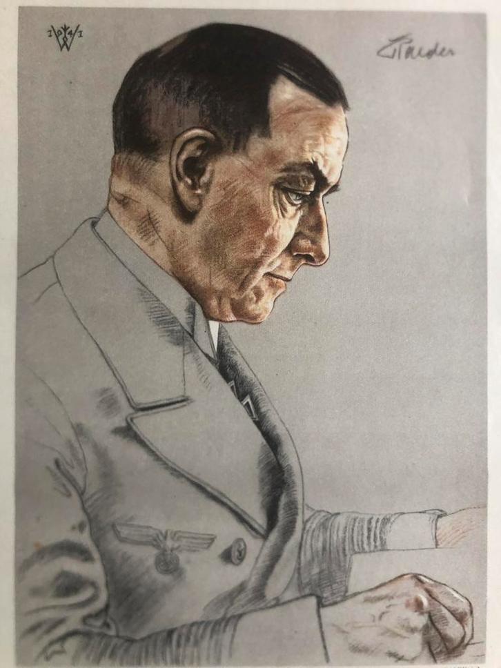 WO2 DUITS kleurenafbeelding Grossadmiral Raeder 1941, Verzamelen, Militaria | Tweede Wereldoorlog, Marine, Foto of Poster, Duitsland