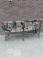 Zwart leren mentuig met goudkleur beslag maat shetlander., Dieren en Toebehoren, Ophalen of Verzenden, Gebruikt, Overige soorten