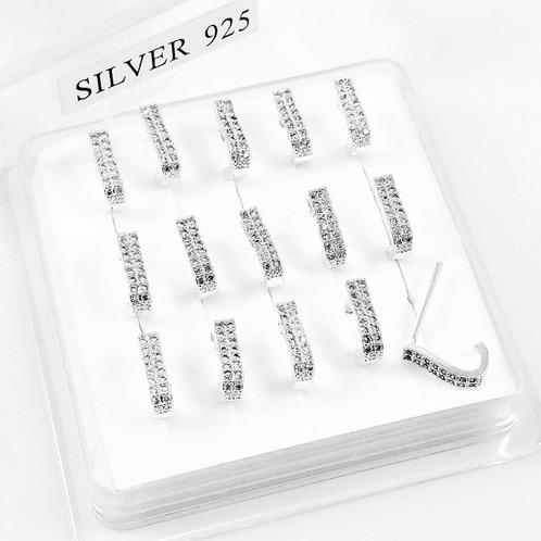 Strass Ringeffect Neuspiercing 925 Sterling Zilver, Sieraden, Tassen en Uiterlijk, Piercings, Nieuw, Neuspiercing, Zilver, Met strass