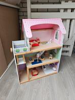 Leuk houten poppenhuis met meubels, Ophalen, Zo goed als nieuw, Poppenhuis