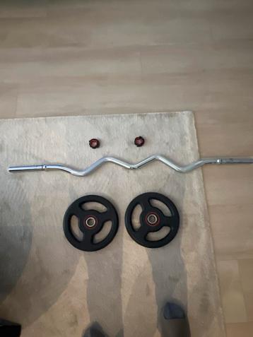 Curlstang + 2 Halterschijven beschikbaar voor biedingen