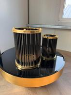 Eichholtz Windlicht zwart/goud, Huis en Inrichting, Woonaccessoires | Kandelaars en Kaarsen, Ophalen, Zwart, Minder dan 25 cm