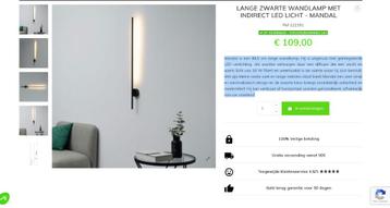 KOSILAMP-Lange zwarte Wandlamp met indirect LED Licht-Mandal beschikbaar voor biedingen